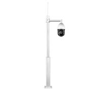 ERRULAN Tall Security Camera Pole Outdoor with Lightning Rod, Wide View Galvanized Steel Surveillance Post, Universal Weatherproof CCTV Column(Dome Camera,Height 2m/6.5 ft)