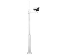 ERRULAN Tall Security Camera Pole Outdoor with Lightning Rod, Wide View Galvanized Steel Surveillance Post, Universal Weatherproof CCTV Column(Bullet Camera,Height 6m/19.6 ft)