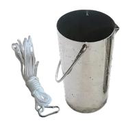 ERRULAN Water Sampler Dipper Thickened 304 Stainless Steel with 16.4 ft Sampling Rope, Beaker Samplers Ladle, Ultra Light Quality Collector for River/Lake(2500ml/0.7gal)