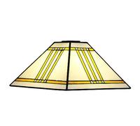 Errzom 12 Inch Tiffany Lamp Shade Replacement Beige Square Stained Glass Mission Lampshade Only with Cap Fit for Table Lamp, Pendant Light, Floor Fixture
