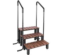 Errzom 3 Steps Hot Tub Steps, Step Stool for Adults & Kids, 550 LBS Capacity Bed Steps for High Beds, Sturdy Aluminum Stepping Stool with Non-Slip Feet for Kitchen, Bathroom, RV