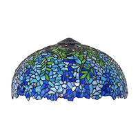 Errzom Tiffany Stained Glass Lamp Shade Replacement, Only 16 Inch Rose Tulip Wisteria Pattern Lampshade, Table Lamp Pendant Light Floor lamp Ceiling Lamp Floral Glass Beads Blue Lampshade,Wisteria