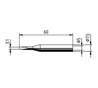 Ersa Soldering Tip Chisel-Shaped Straight 3.10mm 1pc 0172KD/SB