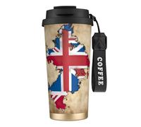 ERSDWRE Abstract Georgian Flag Map02 Print Insulated Coffee Tumbler Travel Mug with Straw Vacuum Coffee Cups Water Bottle for Office