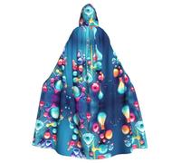 ERSDWRE Abstract Science Chemistry Illustration 3d Print Halloween Hooded Cloak For Men Women Hooded Cape Robe For Medieval Cloak Costumes Cosplay