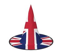 ERSDWRE British Flag Print Witch Hat Wizard Hat Cosplay Accessories For Halloween Christmas Carnivals Masquerade