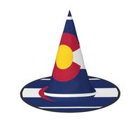 ERSDWRE Colorado State Flag Print Witch Hat Wizard Hat Cosplay Accessories For Halloween Christmas Carnivals Masquerade