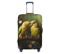 ERSDWRE Couple Parrots Olive Print Luggage Cover Elastic Suitcase Covers Luggage Protector Fits 18-32 Inch Travel Accessories