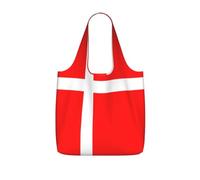 ERSDWRE Denmark Danish Flag Print Grocery Bags Storage Bag Handbags | Reusable Grocery Bags Foldable Polyester Tote Lightweight Washable Large Tote Bag For Daily Shopping