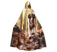 ERSDWRE Dog Bones Footprint Prints Print Halloween Hooded Cloak For Men Women Hooded Cape Robe For Medieval Cloak Costumes Cosplay