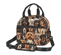 ERSDWRE Dogs Pattern Print Reusable Lunch Box for Women Insulated Lunch Bag Adult Tote Bag,for Office Picnic Travel