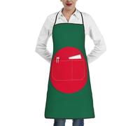 ERSDWRE Flag Of Bangladesh Print Kitchen Cooking Aprons Bib Aprons With Pockets Unisex Chef Apron Baking Bbq Gardening