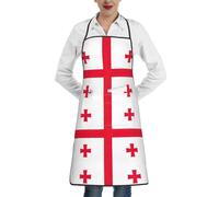 ERSDWRE Flag Of Georgia Print Kitchen Cooking Aprons Bib Aprons With Pockets Unisex Chef Apron Baking Bbq Gardening