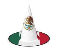 ERSDWRE Flag Of Mexico Print Witch Hat Wizard Hat Cosplay Accessories For Halloween Christmas Carnivals Masquerade