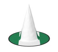 ERSDWRE Flag Of Nigeria Print Witch Hat Wizard Hat Cosplay Accessories For Halloween Christmas Carnivals Masquerade