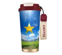 ERSDWRE Flag of Venezuela Print Insulated Coffee Tumbler Travel Mug with Straw Vacuum Coffee Cups Water Bottle for Office