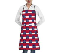 ERSDWRE Georgia State Flag Print Kitchen Cooking Aprons Bib Aprons With Pockets Unisex Chef Apron Baking Bbq Gardening