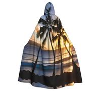 ERSDWRE Hawaii Sunbeams Print Halloween Hooded Cloak For Men Women Hooded Cape Robe For Medieval Cloak Costumes Cosplay