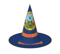 ERSDWRE Idaho State Flag Print Witch Hat Wizard Hat Cosplay Accessories For Halloween Christmas Carnivals Masquerade