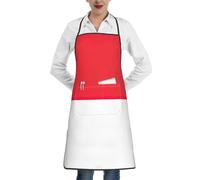 ERSDWRE Indonesian Flag Print Kitchen Cooking Aprons Bib Aprons With Pockets Unisex Chef Apron Baking Bbq Gardening