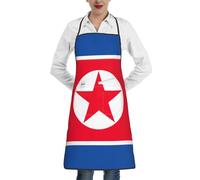 ERSDWRE Korean Flag Print Kitchen Cooking Aprons Bib Aprons With Pockets Unisex Chef Apron Baking Bbq Gardening
