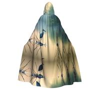 ERSDWRE Loon Nature Bird Print Halloween Hooded Cloak For Men Women Hooded Cape Robe For Medieval Cloak Costumes Cosplay