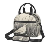 ERSDWRE Meadow and Dove Print Reusable Lunch Box for Women Insulated Lunch Bag Adult Tote Bag,for Office Picnic Travel