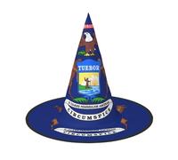 ERSDWRE Michigan State Flag Print Witch Hat Wizard Hat Cosplay Accessories For Halloween Christmas Carnivals Masquerade
