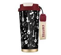 ERSDWRE Music Symbols Love Print Insulated Coffee Tumbler Travel Mug with Straw Vacuum Coffee Cups Water Bottle for Office