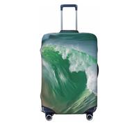 ERSDWRE Ocean Green Wave Surf with The Shore Print Luggage Cover Elastic Suitcase Covers Luggage Protector Fits 18-32 Inch Travel Accessories