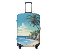 ERSDWRE Palm Tree Rocky Shore Print Luggage Cover Elastic Suitcase Covers Luggage Protector Fits 18-32 Inch Travel Accessories