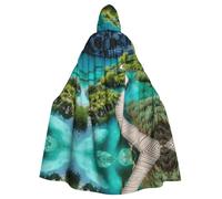 ERSDWRE Plitvice Lakes National Park Print Halloween Hooded Cloak For Men Women Hooded Cape Robe For Medieval Cloak Costumes Cosplay