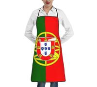ERSDWRE Portuguese Flag Print Kitchen Cooking Aprons Bib Aprons With Pockets Unisex Chef Apron Baking Bbq Gardening