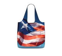 ERSDWRE Puerto Rico Flag Print Grocery Bags Storage Bag Handbags | Reusable Grocery Bags Foldable Polyester Tote Lightweight Washable Large Tote Bag For Daily Shopping