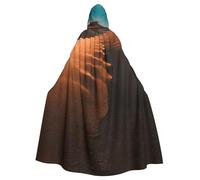 ERSDWRE Sand Dunes Print Halloween Hooded Cloak For Men Women Hooded Cape Robe For Medieval Cloak Costumes Cosplay