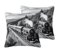 ERSDWRE Steam Locomotive Train Print Decor Pillowcase Throw Pillow Cover Couch Pillow Covers Cushion Cover For Home Sofa Bed