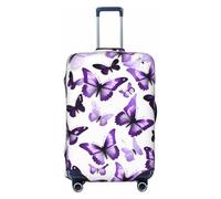 ERSDWRE White Purple Butterflies Print Luggage Cover Elastic Suitcase Covers Luggage Protector Fits 18-32 Inch Travel Accessories