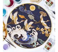 ERSENNQW Crane on The Waves Cloisonne Digital Painting Pattern DIY Kit, Cloisonne DIY Art Craft Kit, Great for Home Decoration and Unique Gift, Full Set of Tools 11.8inch