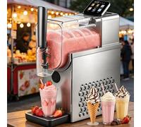 ErShangMao Electric Slushie Maker, 215w Slushy Maker Machine For Cold Drinks, Juice And Milkshake, 2.3l Tank, 4-In-1 Presets, Self Cleaning Cycle, Stainless Steel Soft Serve Ice Cream Machine