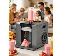 ErShangMao Electric Snow Cone Maker,350w Shaved Ice Machine, Snowflake Ice Machine 2000rpm Roller,750ml,Stainless Steel Cold Drum, Touch Controls, Auto Clean For Cafes, Commercial And Home Black