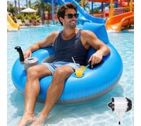 ErShangMao Motorized Pool Float, Electric Inflatable Pool Lounger, 50w Water Chair With 60 Min Runtime, Soft Backrest, Cup Holder, Motorized Inflatable Water Blob For Pools, Lakes And Calm Rivers
