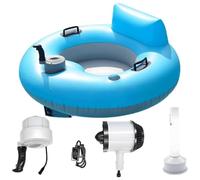ErShangMao Motorized Tubes Floating,Motorized Pool Float,Electric Inflatable Pool Lounger With 50w Motor,360 Degree Water Movement,Cup Holder,Adult River Run Tube For Lak/Sea Holiday Trips