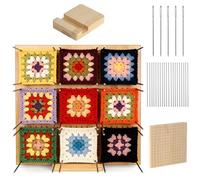 ErShiPing 7.9in Wooden Crochet Blocking Board and Pins