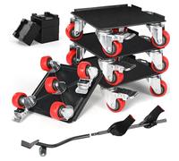 ERSINIAN Heavy Movers with Wheels,Heavy Duty for Piano Pool Table afe Moving Equipment Double Bearings and Locks 360° Rotation Casters Load 2000 Lbs,(6.3x6.3 Red)