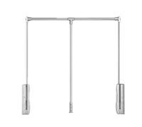 ERSINIAN Home Closet Drop Down Hanging Rod,Wall Mounted Closet Pole,Heavy Duty Load Capacity,For Kitchen Bedroom High Cabinets，Silver-660-890Mm