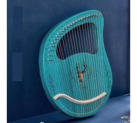 ERSINIAN Lyre Harp 15, 16, 19, 21, 23, 24 Strings Beginner Portable Musical Instrument Lap Harp with Gig Bag, Spare String Tuning Wrench, Picks and Manual (Color : 24-string-A-Through-Blue)