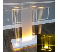 ERSINIAN Mobile Desk LED Acrylic Podiums Presentation Podium Stand With Slanted Top Shelf-Pyle, Church Pulpit, Laptop Computer Classroom Book Holder,Standing Lecterns