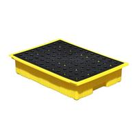 ERSINIAN Oil Tank Spill Tray,Spill Platforms, Spill Containment Platform, Yellow and Black Polyethylene Modular Anti Spill Pallets, Industrial Parks Warehouses Factory Oil Drums Leak-Proof