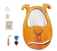 ERSINIAN Solid Wood Lyre Harp, Children's 7-string Easy-to-learn Harp Instruments, 16-string Multi-color Lap Harp (Color : 16 Tone Deer Log)