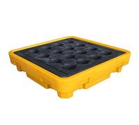 ERSINIAN Spill-Proof Tray Oil Tank Spill Tray，Spill Containment Platform, Yellow and Black Polyethylene Spill Platform, Modular Platform with Flat Top Grating, Warehouses Factory Leakproof